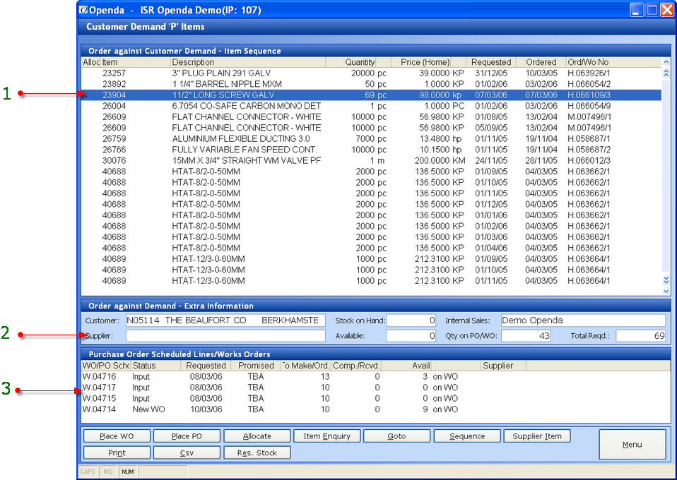 cust demand p